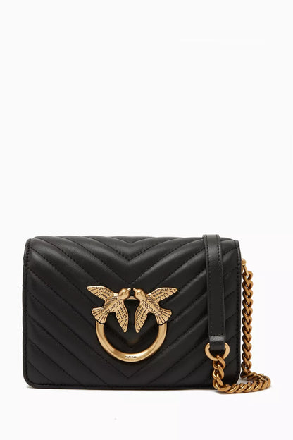 Pinko Mini Love Click Bag in Chevron Leather
