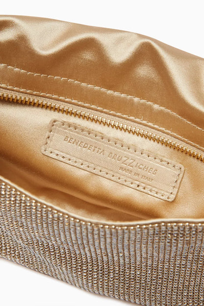 BENEDETTA BRUZZICHES Mini Vitty Mignon Shoulder Bag in Rhinestone Crystal Mesh