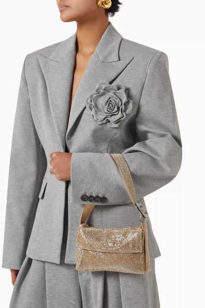 BENEDETTA BRUZZICHES Mini Vitty Mignon Shoulder Bag in Rhinestone Crystal Mesh