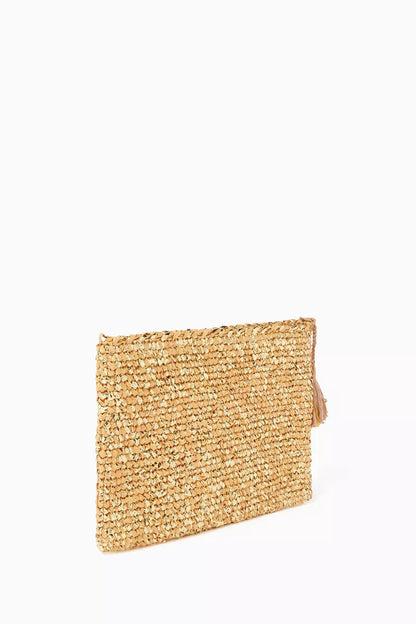cooperative studio Small Clutch in Metallic Raffia
