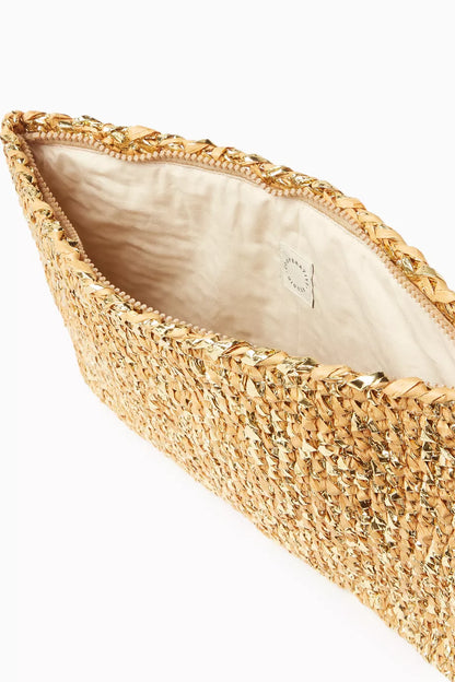 cooperative studio Small Clutch in Metallic Raffia