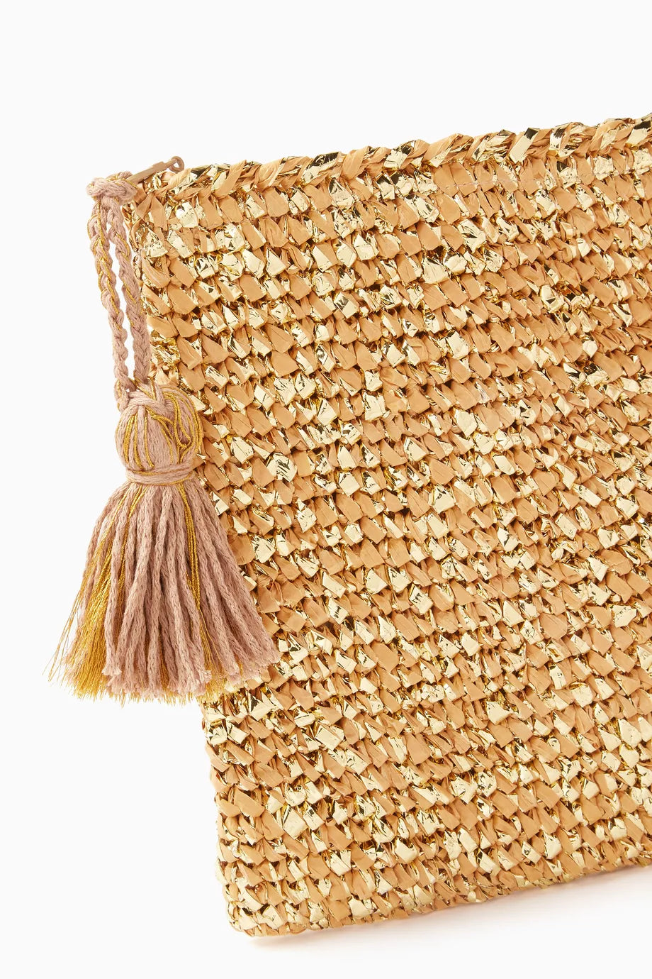 cooperative studio Small Clutch in Metallic Raffia