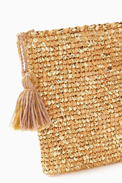 cooperative studio Small Clutch in Metallic Raffia