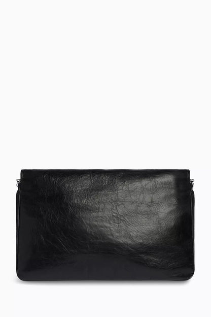 Balenciaga  Large BB Soft Flap Shoulder Bag in Leather Black