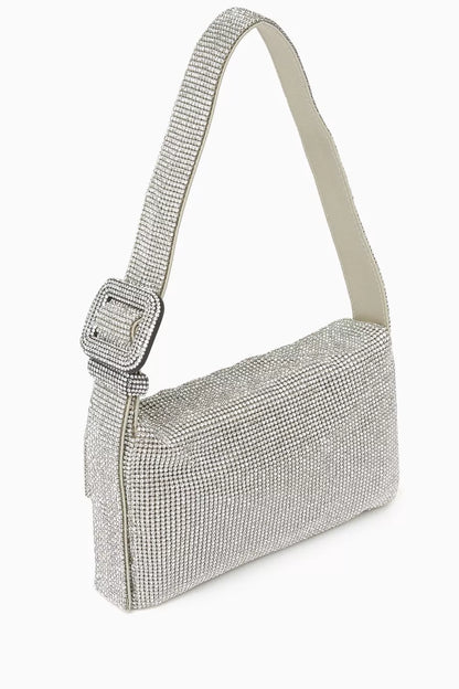 BENEDETTA BRUZZICHES Mini Vitty Mignon Shoulder Bag in Rhinestone Crystal Mesh