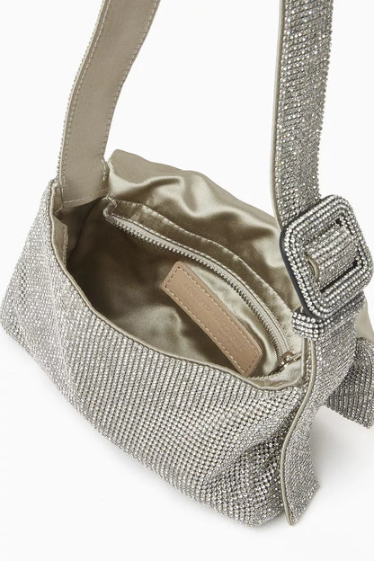 BENEDETTA BRUZZICHES Mini Vitty Mignon Shoulder Bag in Rhinestone Crystal Mesh