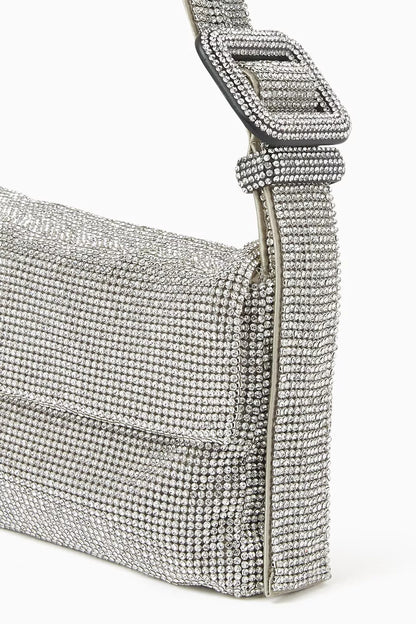 BENEDETTA BRUZZICHES Mini Vitty Mignon Shoulder Bag in Rhinestone Crystal Mesh