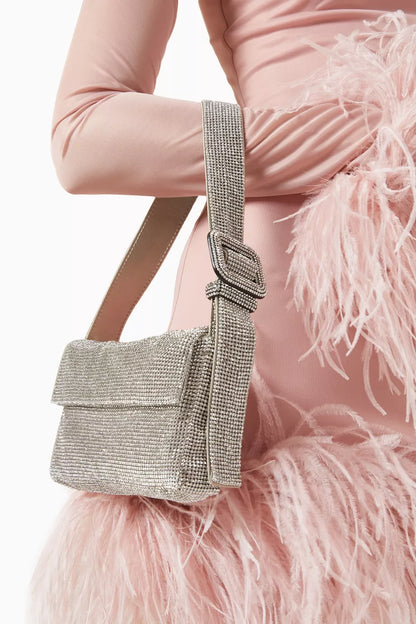 BENEDETTA BRUZZICHES Mini Vitty Mignon Shoulder Bag in Rhinestone Crystal Mesh