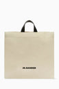 Jil Sander Book Flat Square Shopper in Cotton-linen Canvas