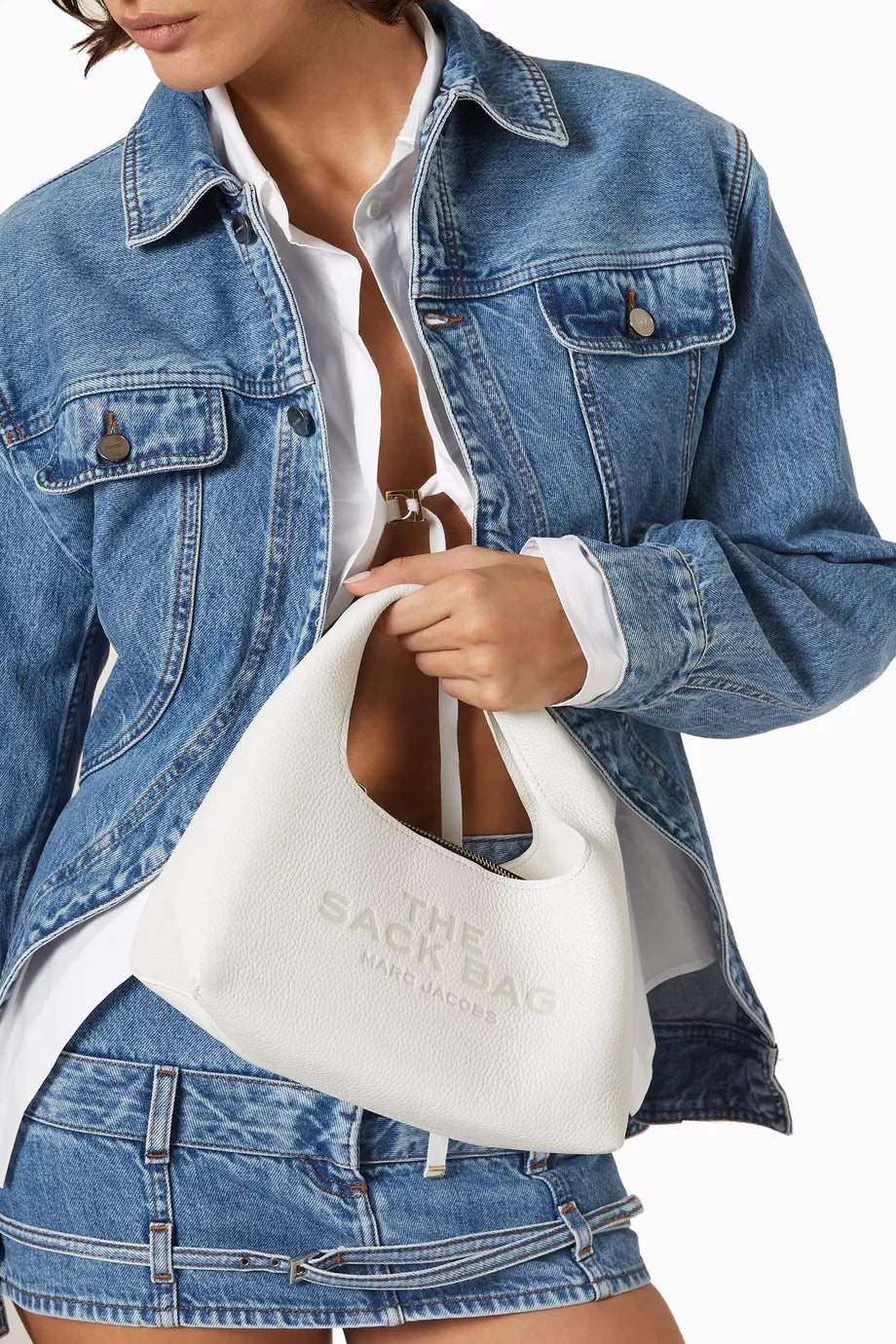 Marc Jacobs The Mini Sack Top-handle Bag in Leather White