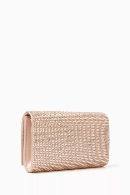 René Caovilla Aida Crystal-embellished Clutch Bag in Satin