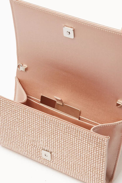 René Caovilla Aida Crystal-embellished Clutch Bag in Satin