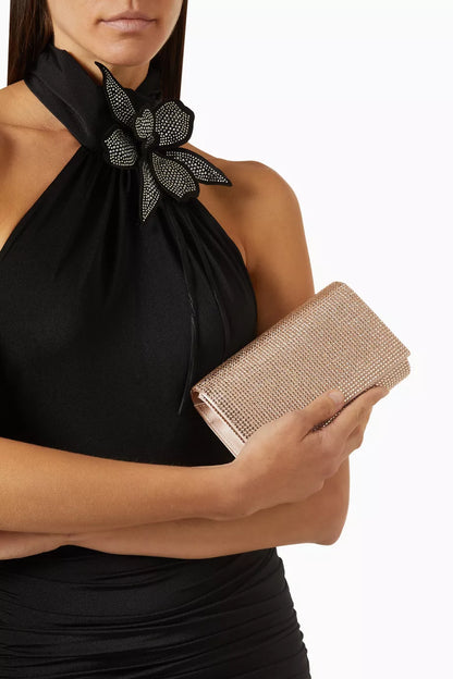 René Caovilla Aida Crystal-embellished Clutch Bag in Satin