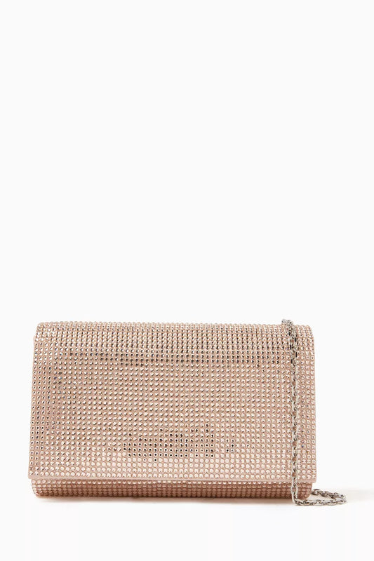 René Caovilla Aida Crystal-embellished Clutch Bag in Satin