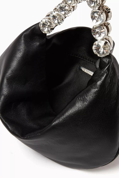 L'alingi London Crystal-embellished Hobo Bag in Leather