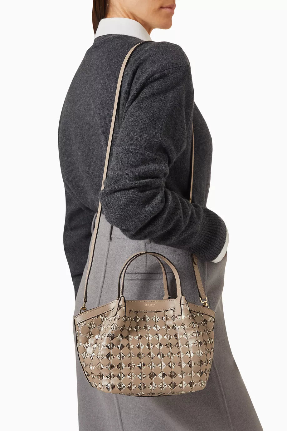 Serapian Mini Secret Bag in Mosaico Python Leather