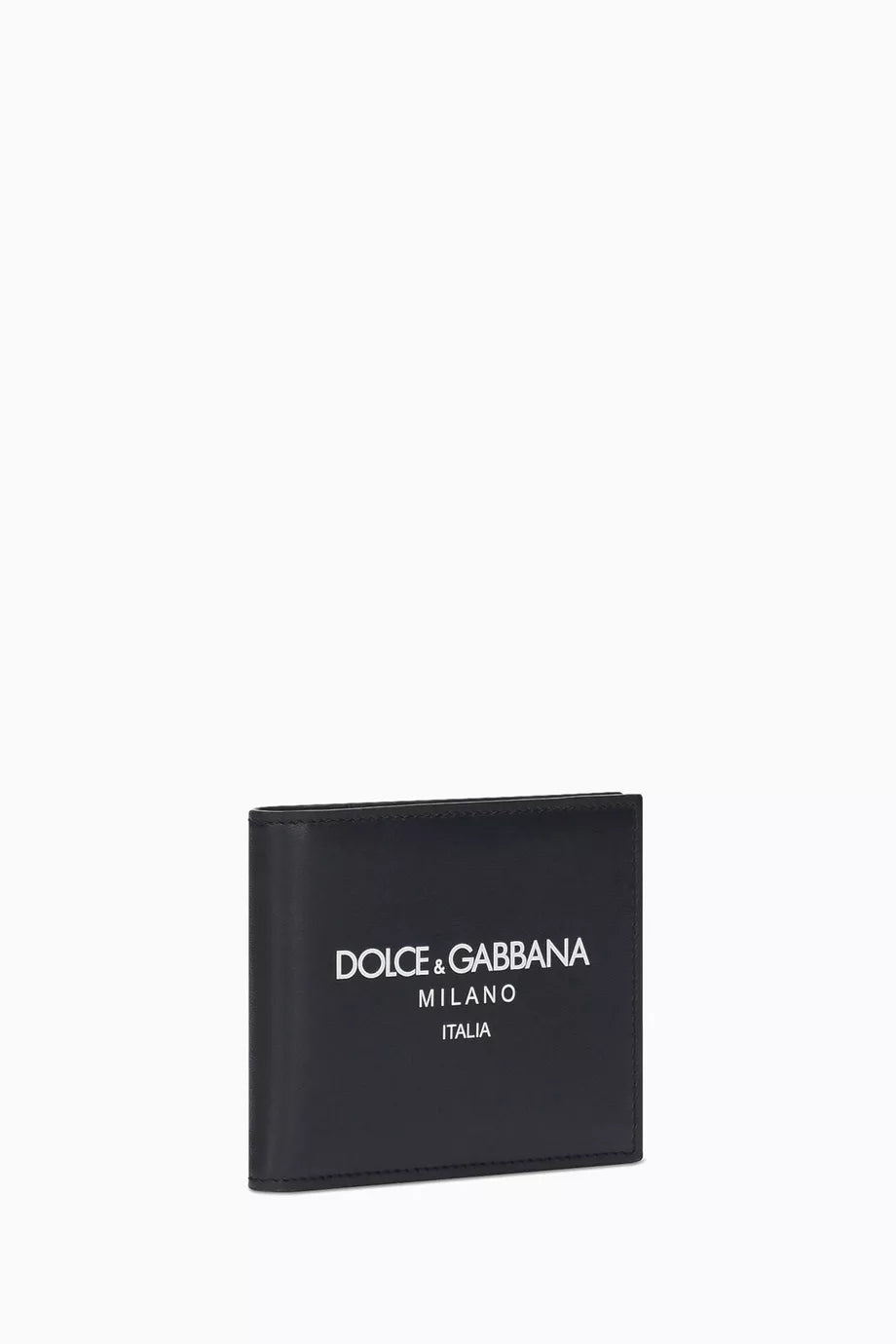 DOLCE & GABBANA Logo Bifold Wallet in Calfskin Leather