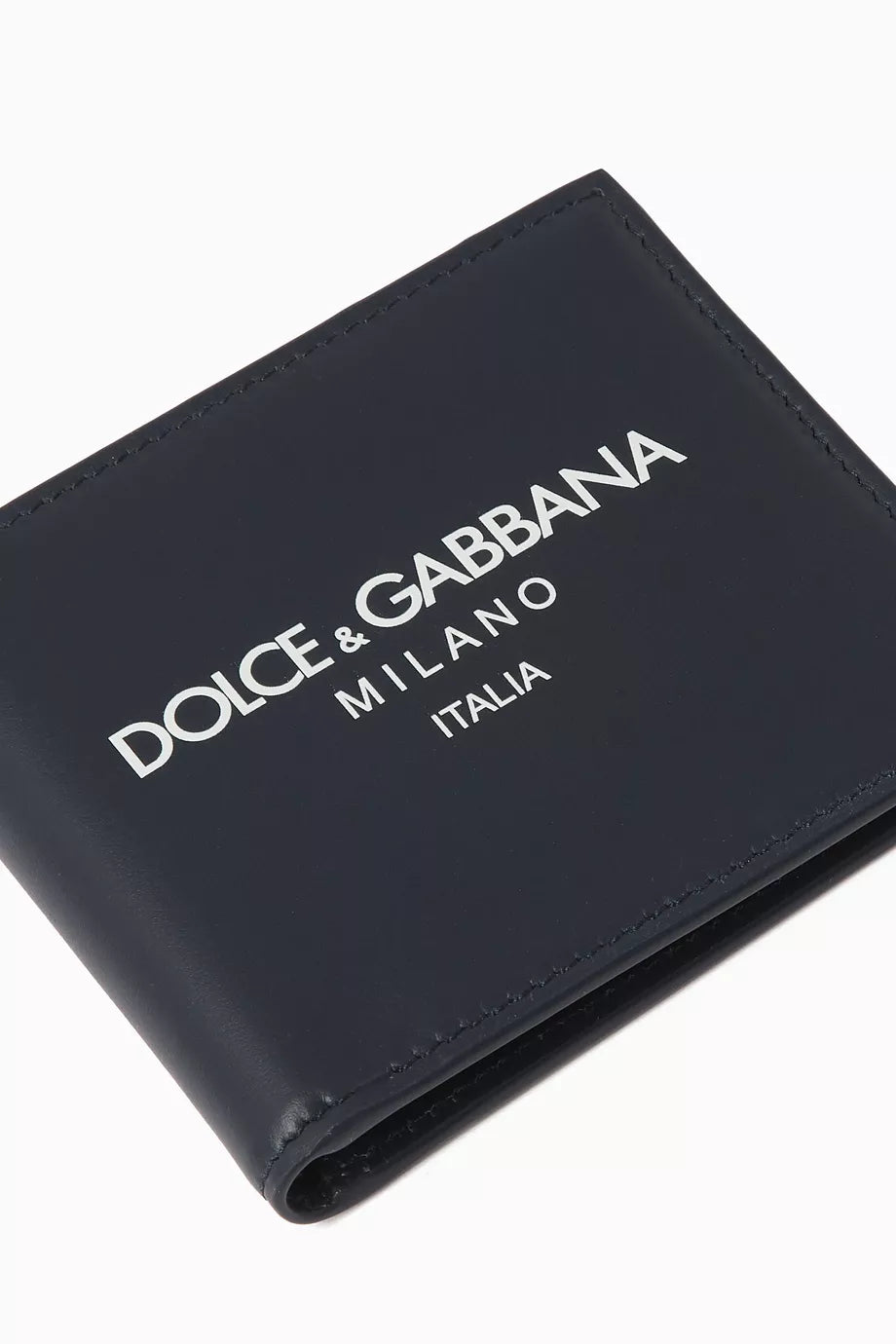 DOLCE & GABBANA Logo Bifold Wallet in Calfskin Leather