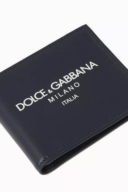 DOLCE & GABBANA Logo Bifold Wallet in Calfskin Leather