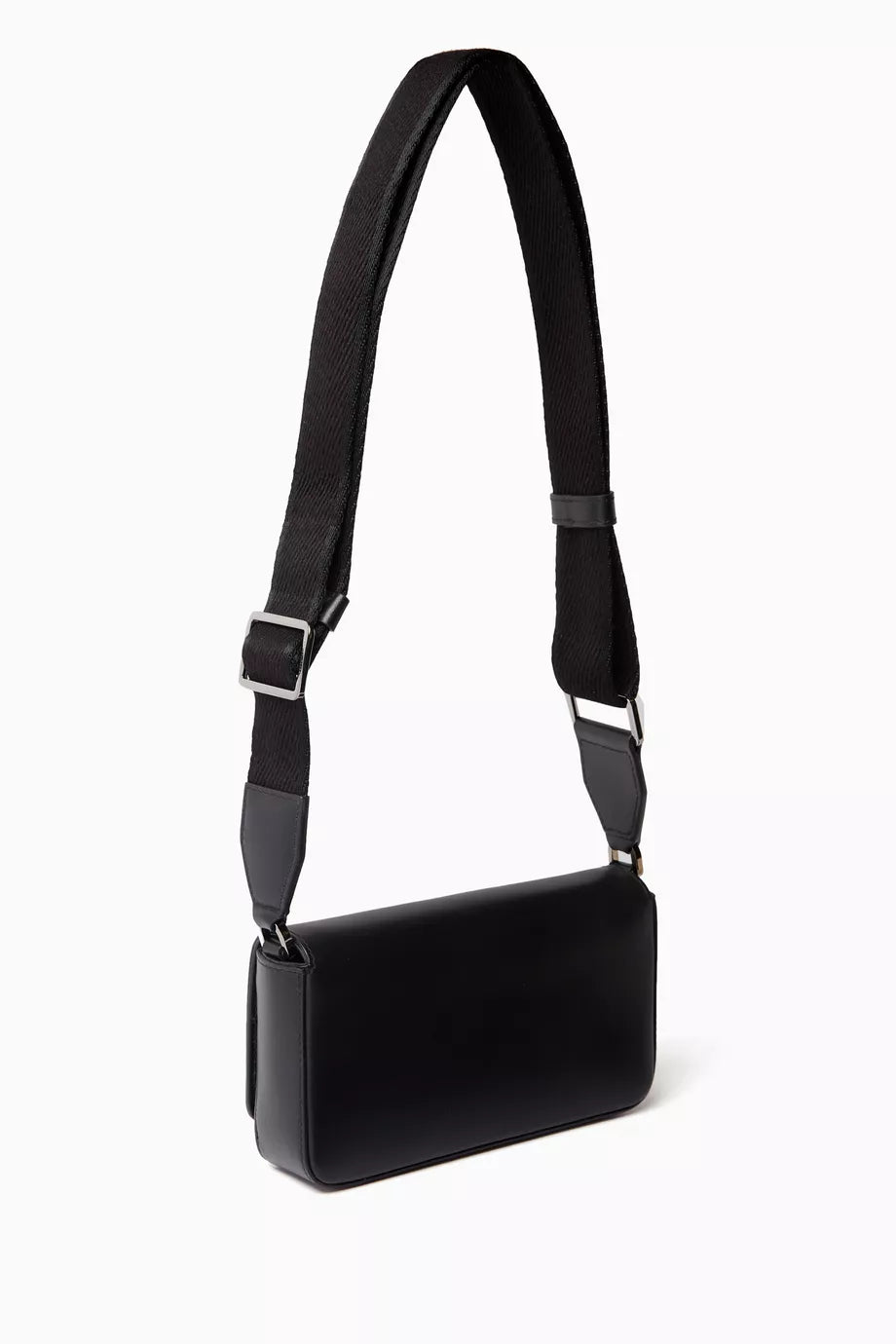 DOLCE & GABBANA Logo-embossed Crossbody Bag in Leather Black