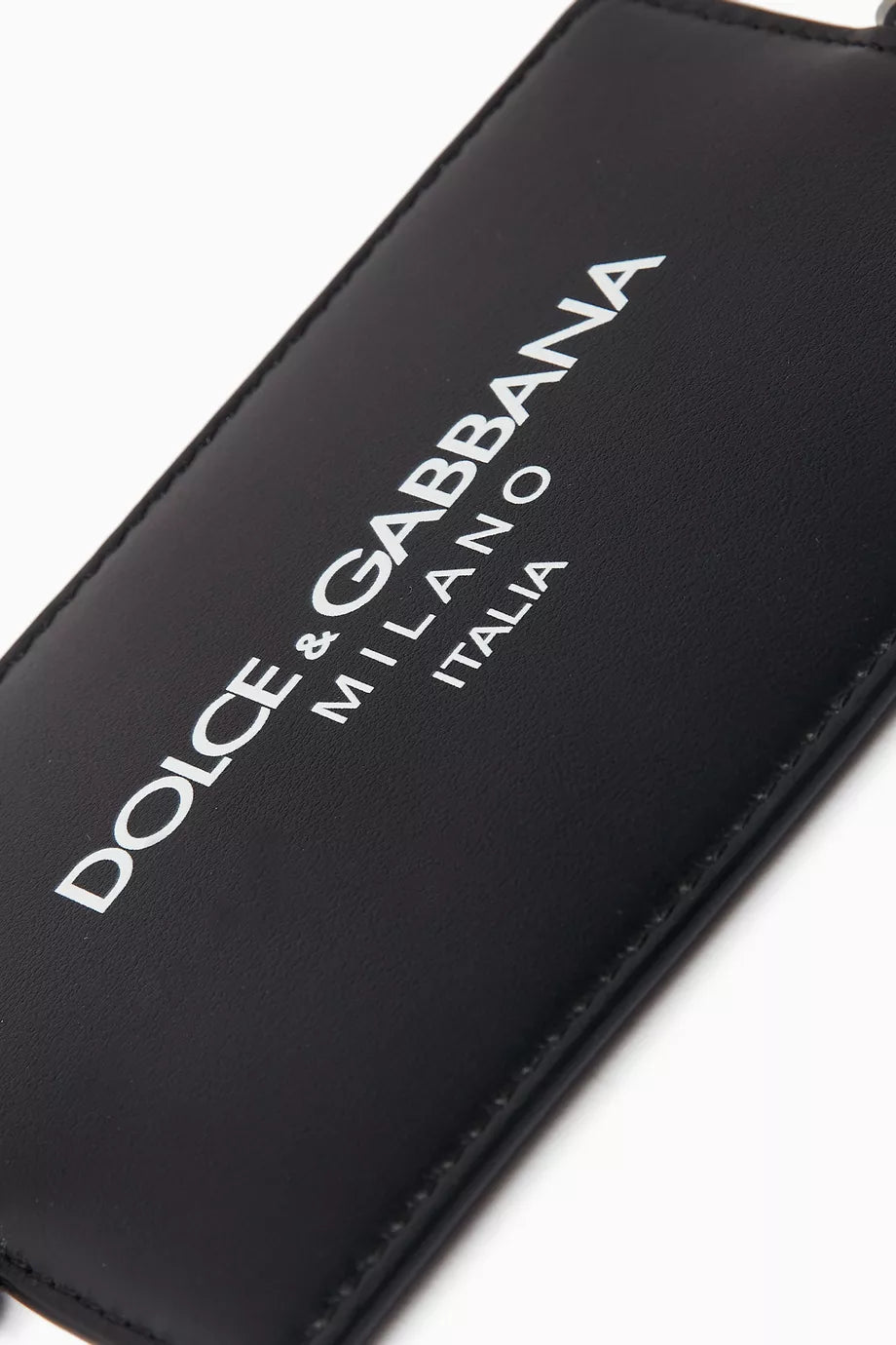 DOLCE & GABBANA Logo-print Card Holder in Leather