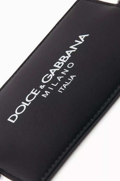 DOLCE & GABBANA Logo-print Card Holder in Leather