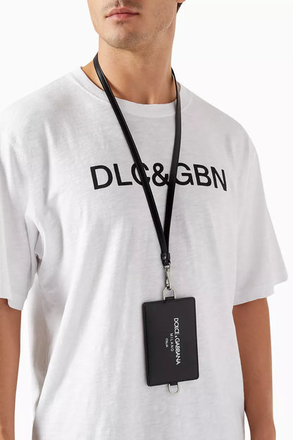 DOLCE & GABBANA Logo-print Card Holder in Leather