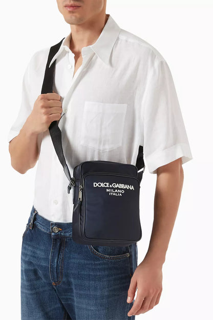 DOLCE & GABBANA Small DG Logo Crossbody Bag in Nylon