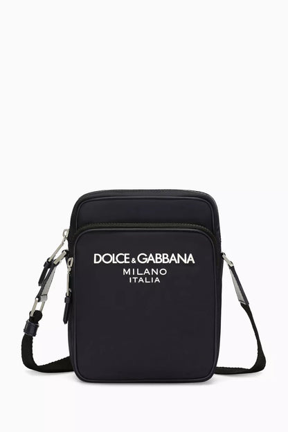 DOLCE & GABBANA Small DG Logo Crossbody Bag in Nylon