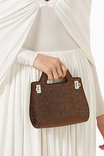 Ferragamo Mini Wanda Bag in Crystals