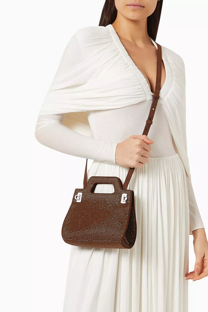 Ferragamo Mini Wanda Bag in Crystals