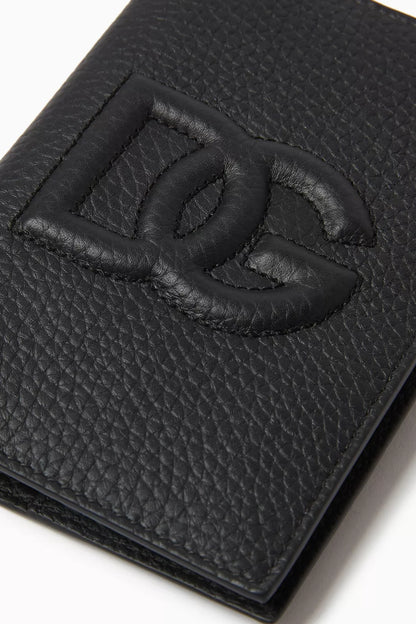 DOLCE & GABBANA Logo-embossed Passport Holder in Leather