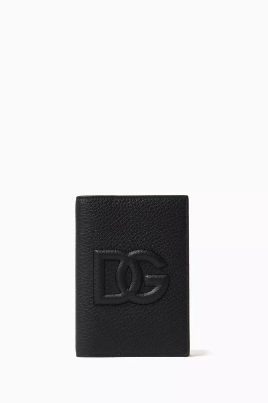 DOLCE & GABBANA Logo-embossed Passport Holder in Leather