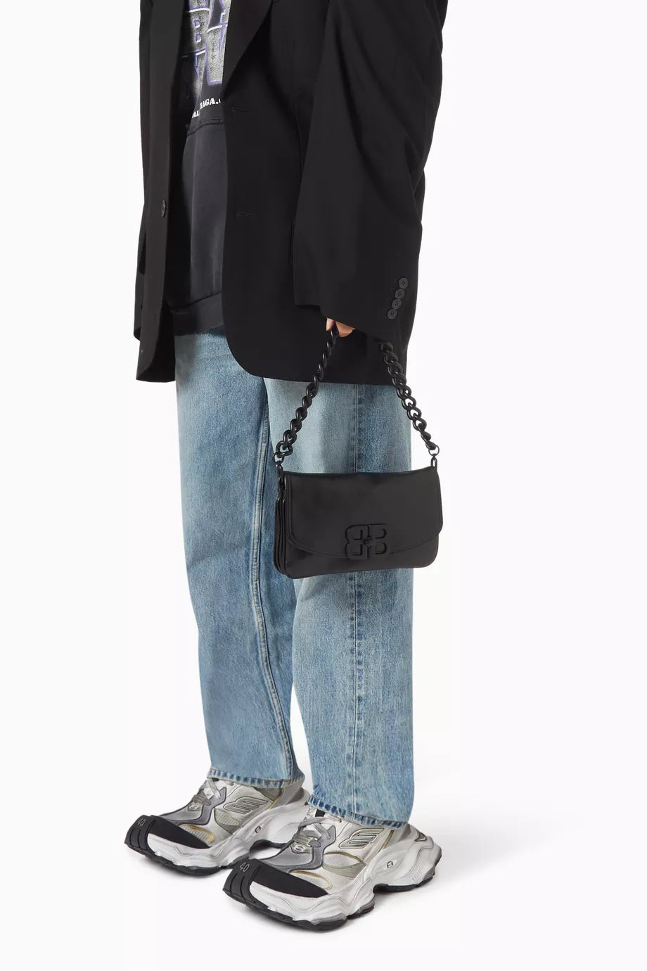 Balenciaga  Smal BB Soft Flap Bag in Leather Black