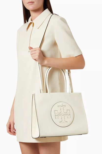 TORY BURCH Small Ella Tote Bag in BioFabbrica Bio-Tex™ White