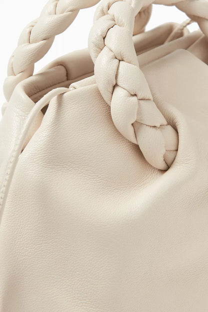 Hereu Bombon Supple Plaited-handle Bag in Shiny Lambskin