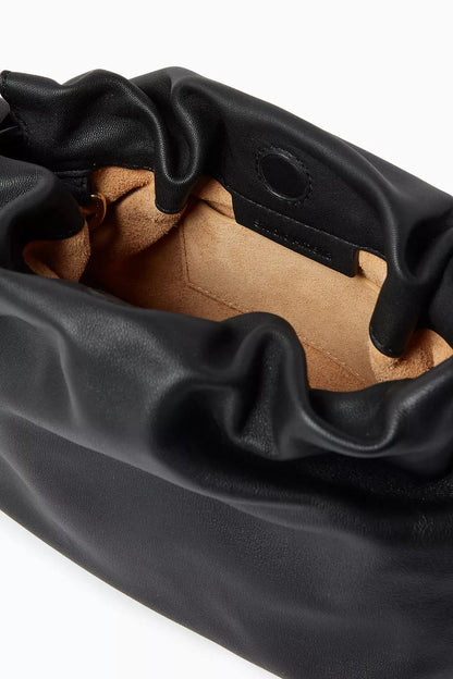 Studio Amelia Alexandra Petite Drawstring Clutch in Leather