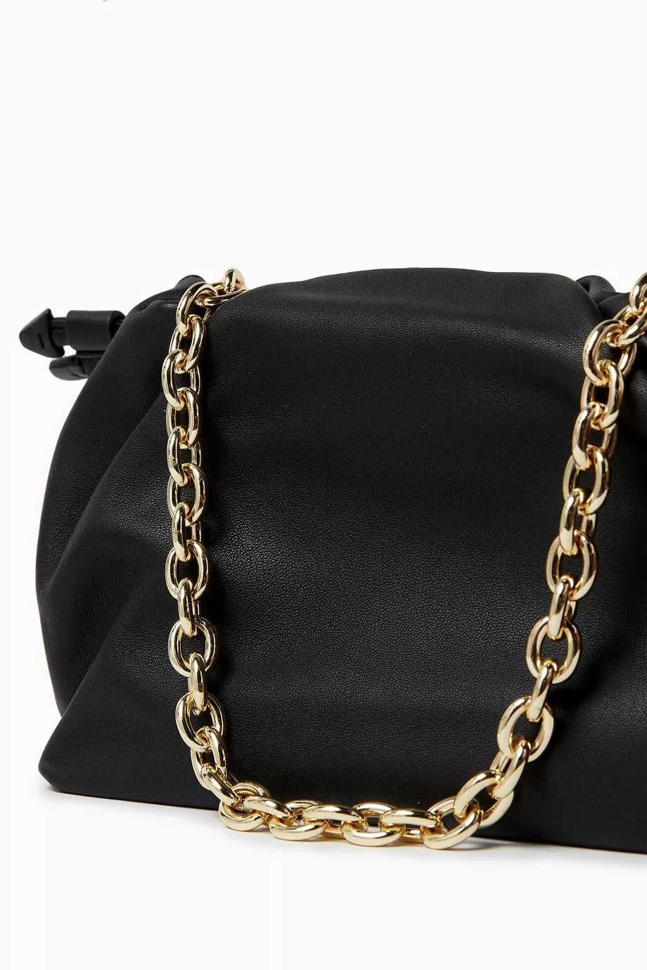 Studio Amelia Alexandra Petite Drawstring Clutch in Leather