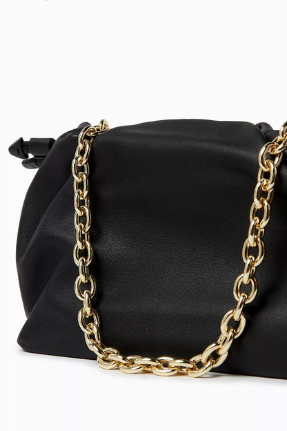 Studio Amelia Alexandra Petite Drawstring Clutch in Leather