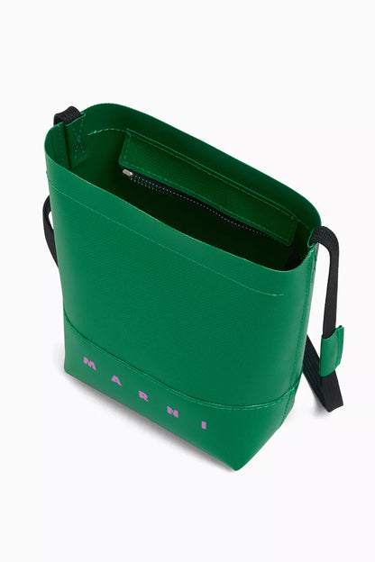 Marni Logo Crossbody Bag in Coated Canvas