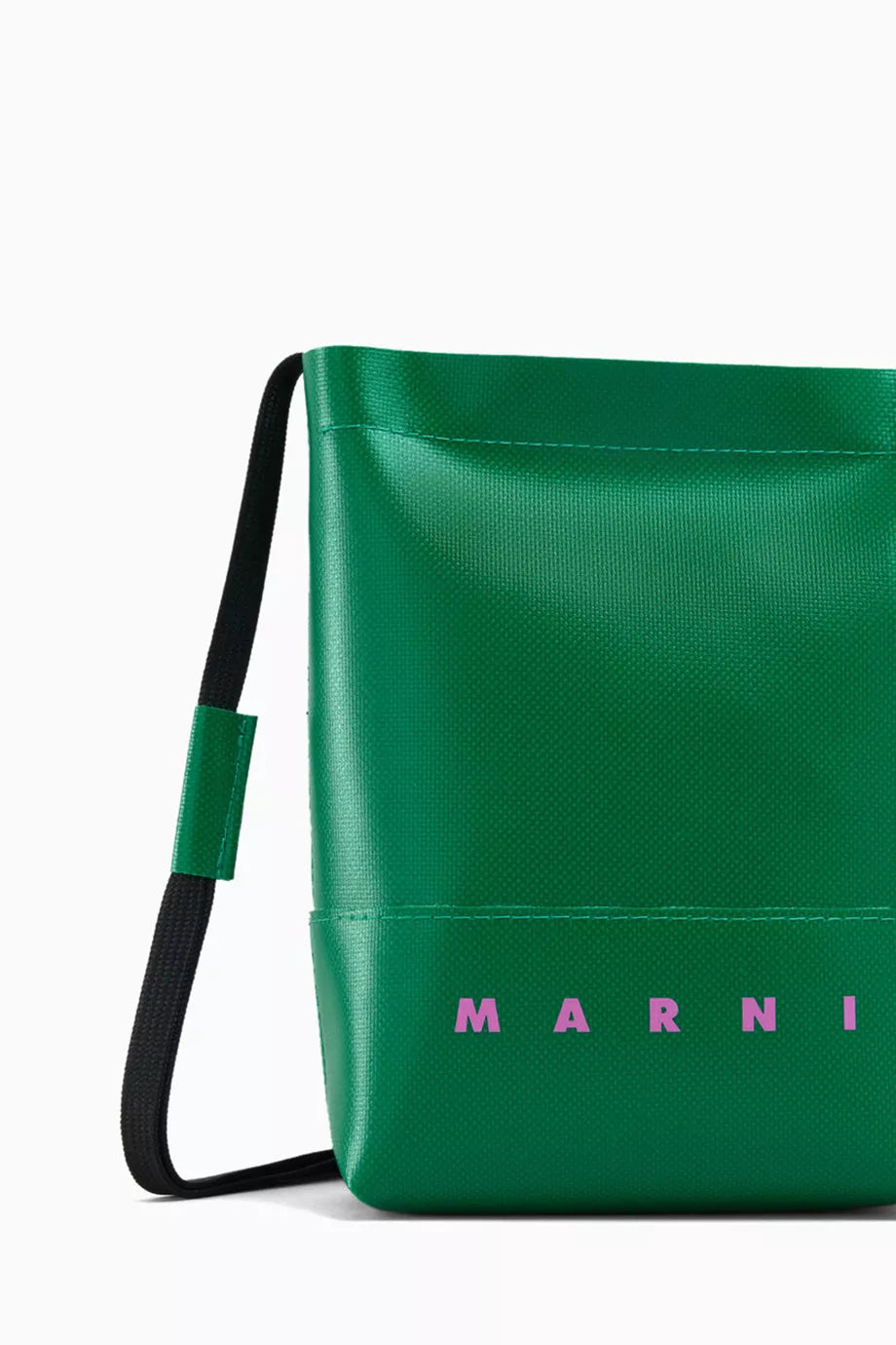Marni Logo Crossbody Bag in Coated Canvas