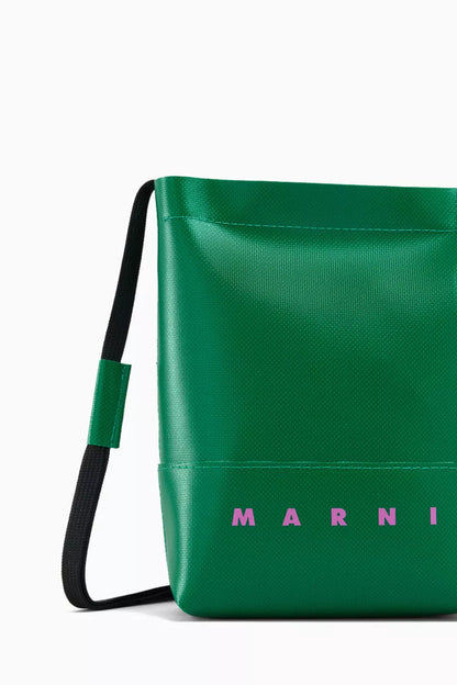 Marni Logo Crossbody Bag in Coated Canvas