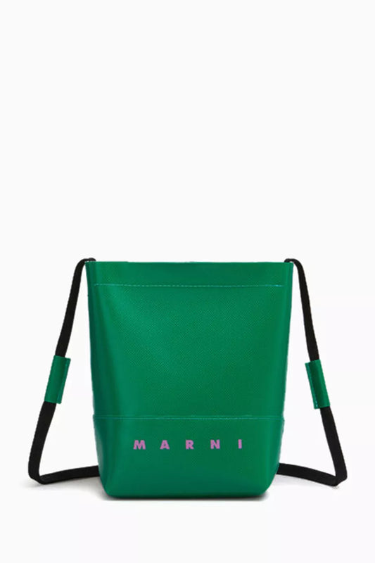 Marni Logo Crossbody Bag in Coated Canvas