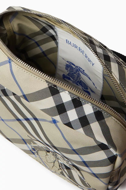 Burberry Check-print Crossbody Bag in Nylon Lichen Men