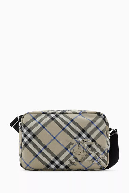 Burberry Check-print Crossbody Bag in Nylon Lichen Men