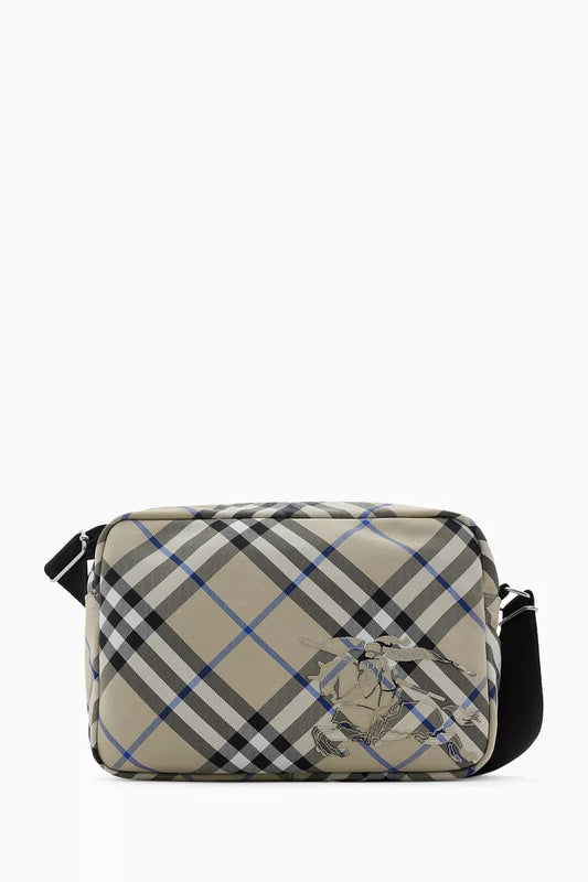 Burberry Check-print Crossbody Bag in Nylon Lichen Men