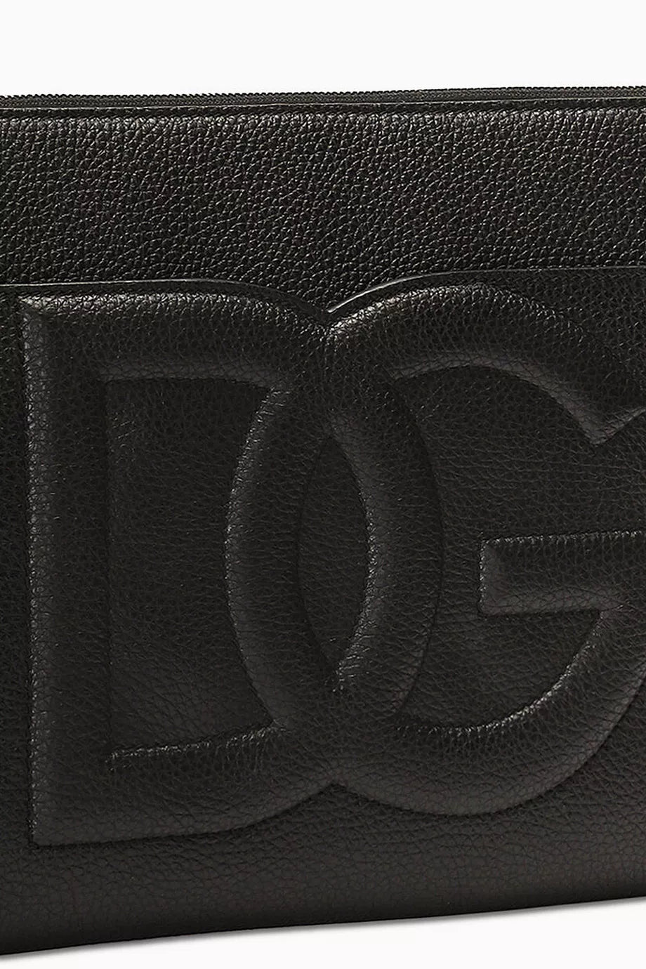 DOLCE & GABBANA Large Logo Pouch in Deerskin Black