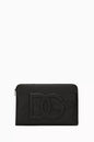 DOLCE & GABBANA Large Logo Pouch in Deerskin Black