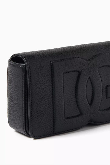 DOLCE & GABBANA DG Logo Crossbody Bag in Leather Black Men