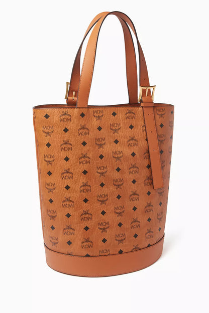 MCM Aren VI Tote Bag in Visetos Cognac